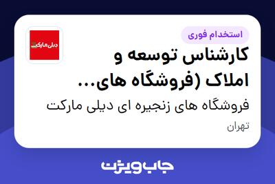  استخدام کارشناس توسعه و املاک (فروشگاه های زنجیره ای) - آقا در فروشگاه های زنجیره ای دیلی مارکت