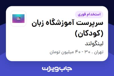  استخدام سرپرست آموزشگاه زبان (کودکان) - خانم در لینگولند