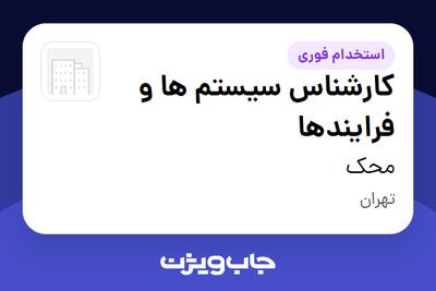  استخدام کارشناس سیستم ها و فرایندها در محک