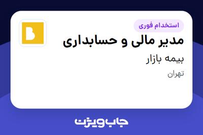  استخدام مدیر مالی و حسابداری در بیمه بازار