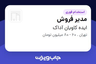  استخدام مدیر فروش در ایده کاویان آداک