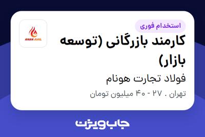  استخدام کارمند بازرگانی (توسعه بازار) در فولاد تجارت هونام