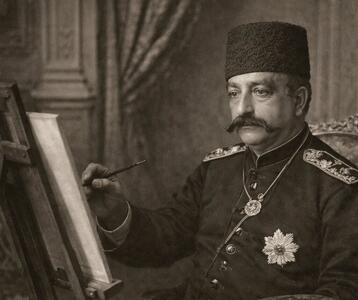  نقاشی ناصرالدین‌شاه از خودش در ایام ولیعهدی