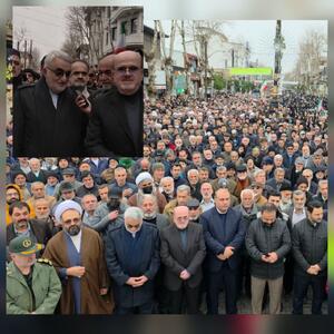  در حاشیه راهپیمایی 22 بهمن لنگرود:بروجردی: پیام ملت ایران روشن است؛ آمریکا هیچ غلطی نمی‌تواند بکند