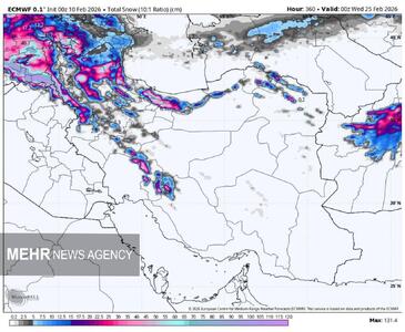  ورود سامانه بارشی جدید به کشور از شنبه؛ بارش برف و باران در ۱۹ استان