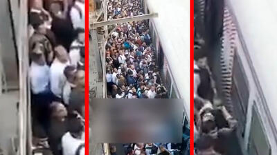  فیلم ازدحام شدید در خط مرکزی راه آهن بمبئی