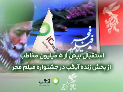  استقبال بیش از ۵میلیون مخاطب از پخش زنده آیگپ در جشنواره فیلم فجر