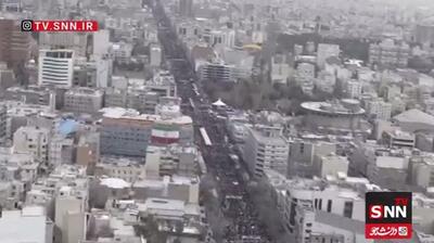  اولین تصاویر هوایی از حضور مردم تهران در راهپیمایی ۲۲ بهمن امسال