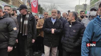  حضور رئیس مجلس شورای اسلامی در راهپیمایی یوم الله ۲۲ بهمن+ عکس