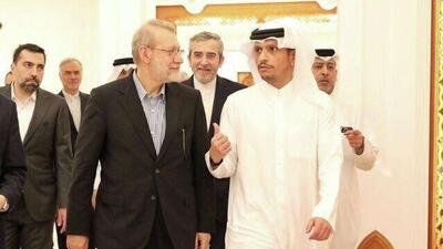  دیدار لاریجانی با وزیر خارجه‌ قطر