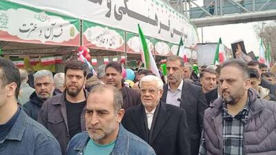  حضور محمدرضا عارف، معاون اول رییس جمهور ایران و حضور امین حسین رحیمی وزیر دادگستری در راهپیمایی 22 بهمن