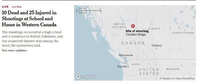  ده‌ها کشته و زخمی در تیراندازی در کانادا