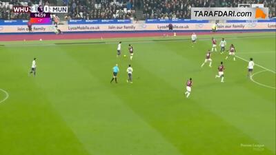  گل زیبای بنیامین ششکو به وست هم در دقیقه 6+90 (وست هم 1-1 منچستریونایتد)