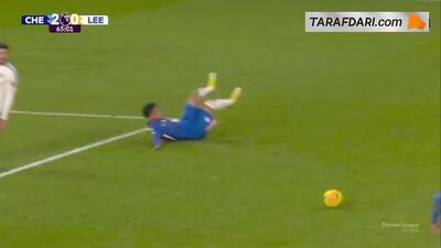  گل لوکاس انمچا به چلسی از روی نقطه پنالتی (چلسی 2-1 لیدز یونایتد)