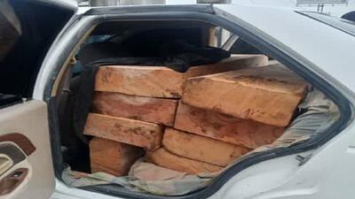  توقیف خودروی حامل چوب قاچاق در شهرستان نور