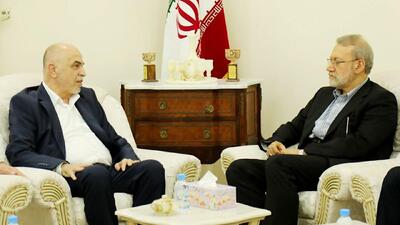  تأکید لاریجانی و مقام حماس بر تداوم حمایت از فلسطین و مخالفت با هرگونه تجاوز به ایران