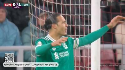  گل اول لیورپول به ساندرلند (ویرجیل فن دایک)