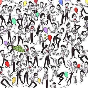  مهارت‌های بینایی خود را محک بزنید و دزد پنهان شده در میان هنرمندان پانتومیم پیدا کنید