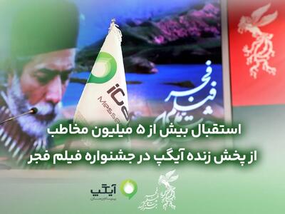  استقبال بیش از ۵میلیون مخاطب از پخش زنده آیگپ در جشنواره فیلم فجر