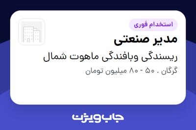  استخدام مدیر صنعتی در ریسندگی وبافندگی ماهوت شمال