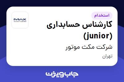  استخدام کارشناس حسابداری (junior) - خانم در شرکت مکث موتور