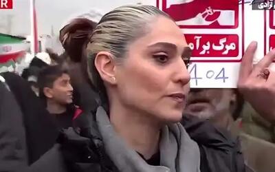  زینب آذرکشب، فعال مارکسیست بی حجابی که چهره راهپیمایی ۲۲ بهمن امسال بود/ ویدئو