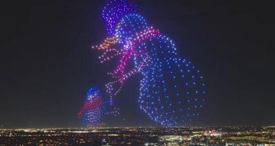  ببینید | برگزاری نمایش دیدنی پهپادها در چین با تصاویری از «اژدهای چینی» و «ققنوس»