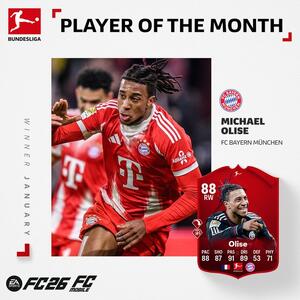  10 مشارکت گل در 5 بازی؛ مایکل اولیسه بهترین بازیکن ماه ژانویه بوندسلیگا شد - پارس فوتبال