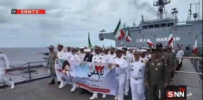  رژه وحدت در اقیانوس هند؛ ناوگروه ۱۰۳ ارتش و سپاه چهل‌وهفتمین فجر انقلاب را در دل آب‌های آزاد جشن گرفتند + فیلم