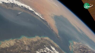  تصویری زیبا از تنگه هرمز، ثبت‌شده بر فراز خلیج‌فارس