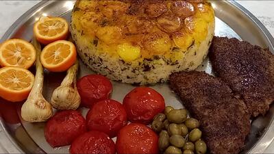 طرز تهیه کته سیر و کباب تابه ای / ترکیب برنده ای که هم دواست و مجلسی