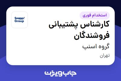  استخدام کارشناس پشتیبانی فروشندگان در گروه اسنپ