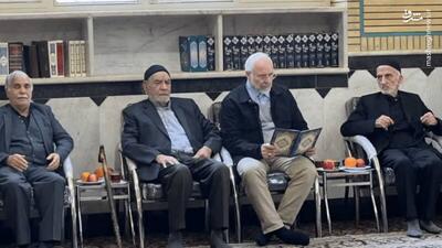  رئیس مجلس با پدرش به مراسم ختم رفت +عکس