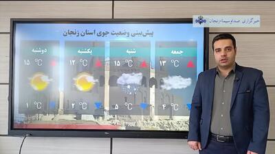  پیش بینی وضعیت آب و هوا زنجان فردا شنبه ۲۵ بهمن ۱۴۰۴ + هواشناسی زنجان فردا بیست و پنجم بهمن