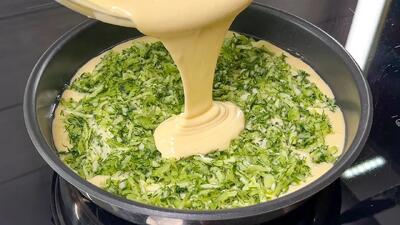  پای کلم در ماهیتابه ! خمیر سریع بدون نیاز به فر