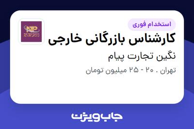  استخدام کارشناس بازرگانی خارجی در نگین تجارت پیام