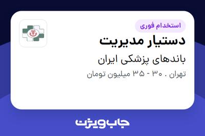  استخدام دستیار مدیریت در باندهای پزشکی ایران