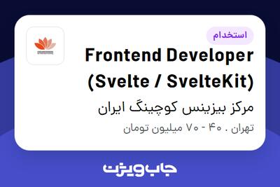  استخدام Frontend Developer (Svelte / SvelteKit) در مرکز بیزینس کوچینگ ایران
