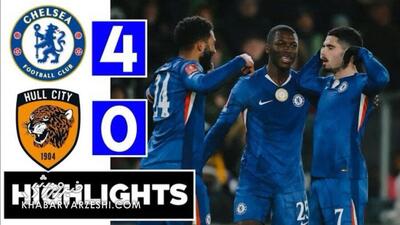  ویدیو| خلاصه بازی هال سیتی ۰ - چلسی ۴/ هت تریک نتو - پارس فوتبال