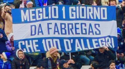  بنر جنجالی در ایتالیا؛ یک روزِ فابرگاس بهتر از 100 روز الگری است! / عکس - پارس فوتبال