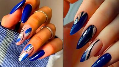  دیزاین ناخن آبی کاربنی؛ انتخاب بی نظیر برای شیک پوش ها + 15 نمونه جذاب