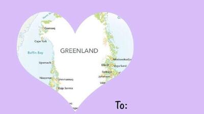  کاخ سفید کارت تبریک روز ولنتاین با تصویر گرینلند منتشر کرد و خواستار رویکردی «صریح» شد