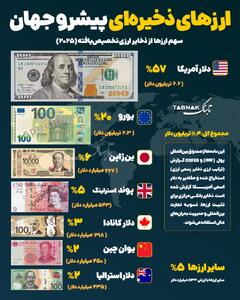  اینفوتابناک | ارز‌های ذخیره‌ای پیشرو جهان