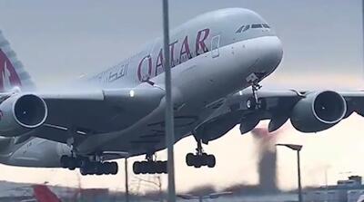  تیک آف هیولای هواپیمایی قطر را می‌بینید