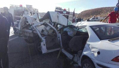  تصادف مرگبار پژو با سمند ۲ فوتی برجا گذاشت