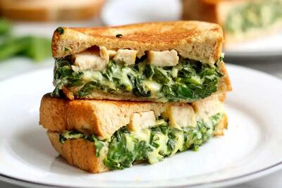  طرز تهیه ساندویچ اسفناج و گردو؛ ساندویچ لذیذ و مقوی