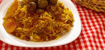  آموزش تصویری طرز تهیه رشته پلو مجلسی با گوشت