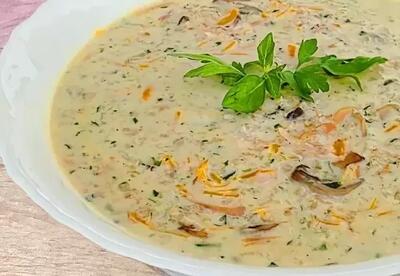  راز خوشمزگی سوپ شیر و قارچ جا افتاده و لعابدار، خوشمزه ترین سوپ !