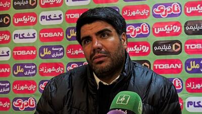  نشست خبری وحید بیاتلو سرمربی آریو اسلامشهر در پایان بازی با فرد البرز