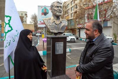  رونمایی از تندیس شهید جنگ ۱۲ روزه در جنوب تهران